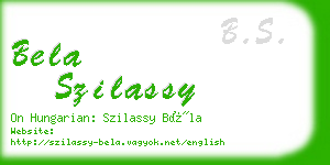 bela szilassy business card